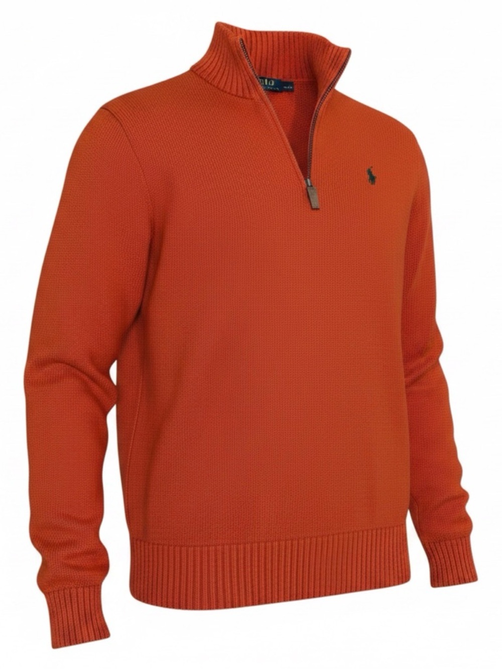 Polo Ralph Lauren Men’s Orange Half-Zip 100% Cotton Sweater. Size S/P